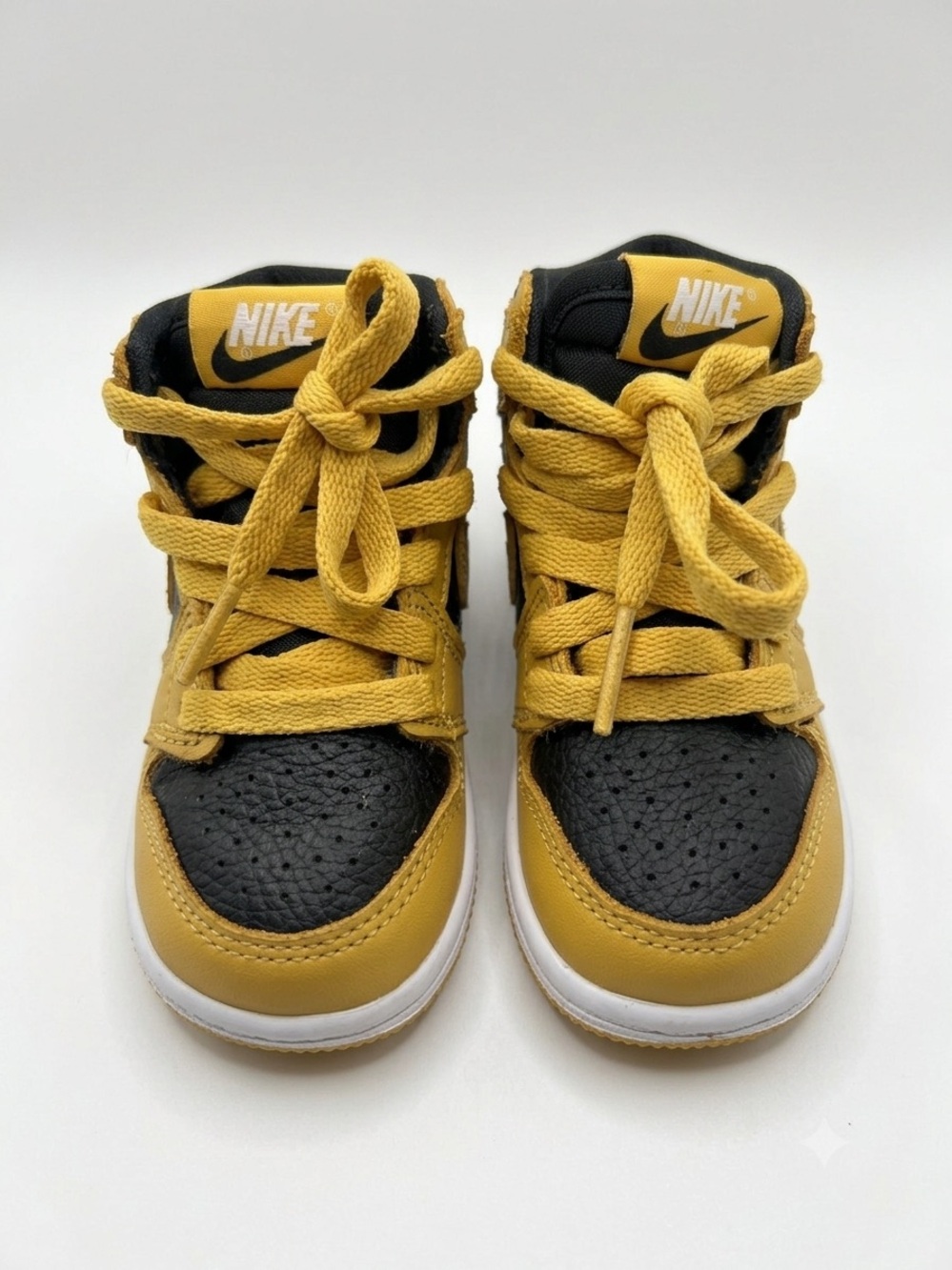 Nike Kids High-Top Sneakers in Black and Yellow
